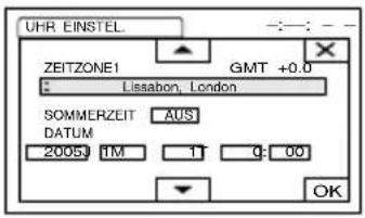 UHR EINSTEL ZEITZONE1 GMT +0.0 E Lissabon, London SOMMERZEIT AUS DATUM 2005 1M 1 Q: 00 OK