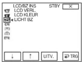 LCD/BZ INS LCD VERL. LCD KLEUR LIGHT BZ STBY ↓ UITV. TRG