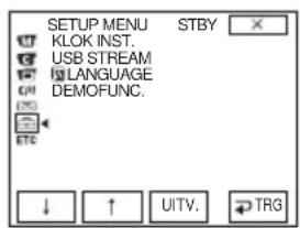 SONY DCR-PC106 - menu gebruiken – KLOK INST./USB STREAM/LANGUAGE, enzovoort - 1