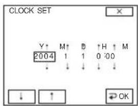 SONY DCR-PC106 - Selecteer CLOCK SET met □ en raak EXEC aan. - 1