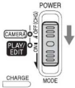 SONY DCR-PC106 - Schieben Sie den Schalter POWER nach unten und wählen Sie den Modus CAMERA aus. - 1