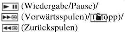 (Wiedergabe/Pause)/ (Vorwärtsspulen)/(Stopp)/ (Zurückspulen)