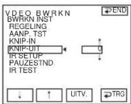 VDEO BWRKN BWRKN INST REGELING AANP.TST KNIP-IN KNIP-UTI IR SETUP PAUZESTND IR TEST END 0 ↓ ↑ UITV. → TRG