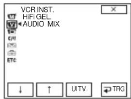 VCR INST. HIFI GEL. AUDIO MIX ↓ ↑ UITV. TRG