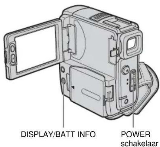 DISPLAY/BATT INFO POWER schakelaar