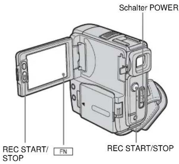 Schalter POWER REC START/ STOP FN REC START/STOP
