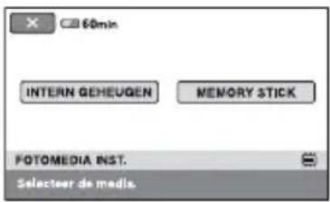 60min INTERN GEHEUGEN MEMORY STICK FOTOMEDIA INST. Selecteer de media.
