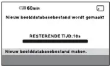 60min Nieuw beelddatabasebestand wordt gemaakt! RESTERENDE TIJD:10s Nieuw beelddatabasebestand maken.