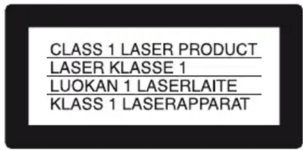 CLASS 1 LASER PRODUCT LASER KLASSE 1 LUOKAN 1 LASERLAITE KLASS 1 LASERAPPARAT