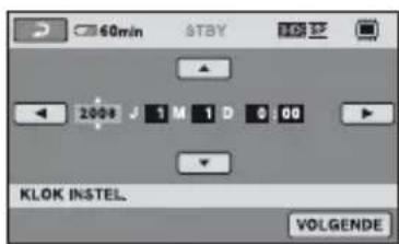 60min STBY 2008 J 1 M 1 D 0:00 KLOK INSTEL VOLGENDE
