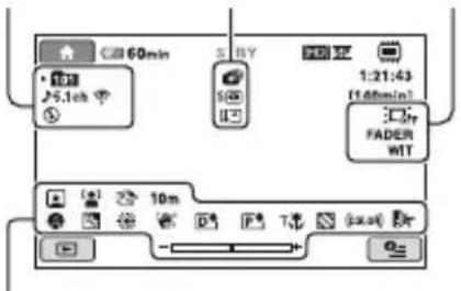 SONY HDR-UX9 - Aanduidingen wanneer u wijzigingen aanbrengt - 1