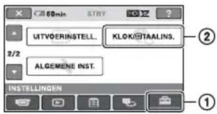 UTV∅ERINSTELL. KLOK/TAALINS. 2/2 ALGEMENE INST. INSTELLINGEN