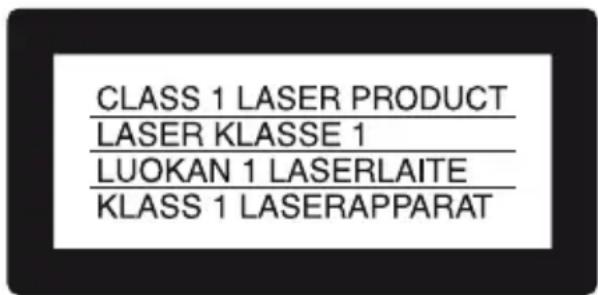 CLASS 1 LASER PRODUCT LASER KLASSE 1 LUOKAN 1 LASERLAITE KLASS 1 LASERAPPARAT