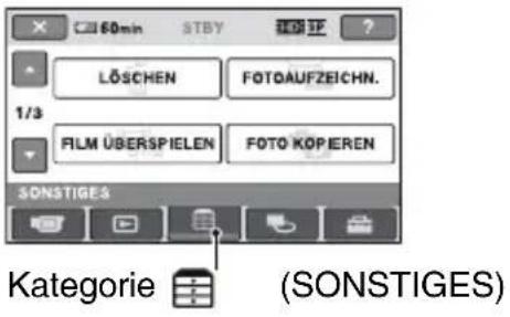 60min STBY LÖSCHEN FOTGAUFZEICHN. 1/3 FILM ÜBERSPIELEN FOTO KOPIEREN SONSTIGES Kategorie (SONSTIGES)