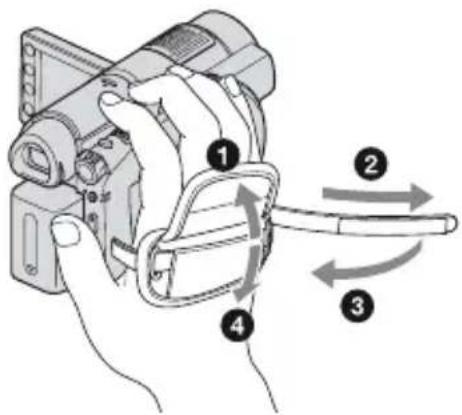 SONY HDR-UX9 - Befestigen des Griffbandes - 1