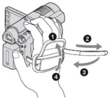SONY HDR-UX9 - De handgreepband vastmaken - 1