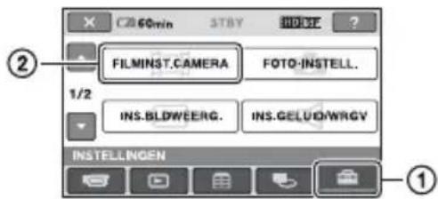 FX 60min STBY HDBSE ? ② FILMINST.CAMERA FOTO-INSTALL. 1/2 INS.BLDEERG. INS.GELUDWRGV INSELLINGEN ①