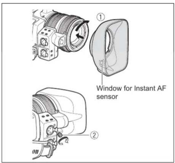 CANON XH G1 - Attaching the Lens Hood - 1
