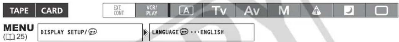 CANON XH G1 - Changing the Display Language - 1