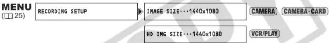 CANON XH G1 - Changing the Still Image Size - 1