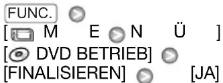 FUNC. [M E N Ü ] [DVD BETRIEB] [FINALISIEREN] [JA]