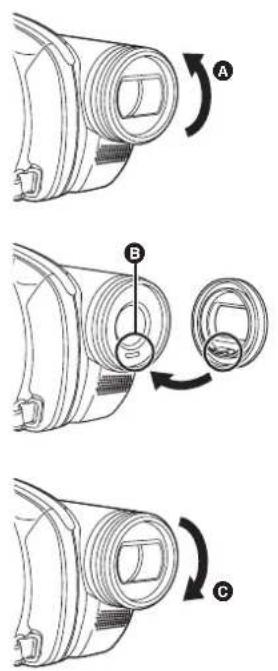 PANASONIC VDR D 220 EG - Befestigen der Linsenkappe - 5