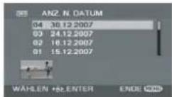 PANASONIC VDR D 220 EG - Wiedergabe von Filmen nach Datum - 2