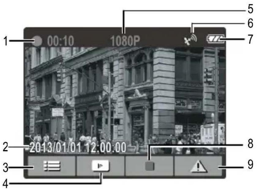 Praktica CDV 2 0 HD - Der Aufnahmebildschirm - 1
