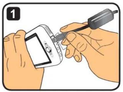 AIPTEK Video sharier - Laden der Batterie - Anwendung des Adapters - 1