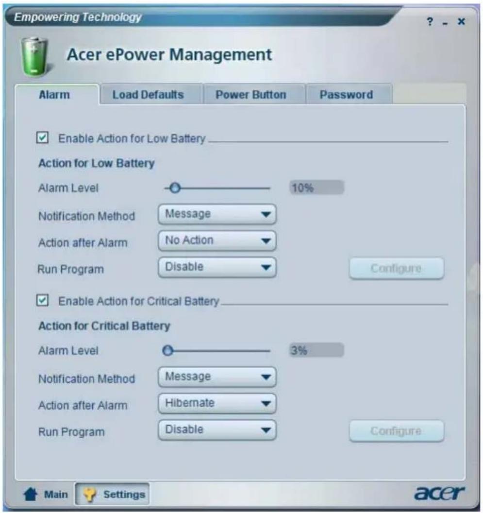 ACER Aspire 9301 - Battery status - 2