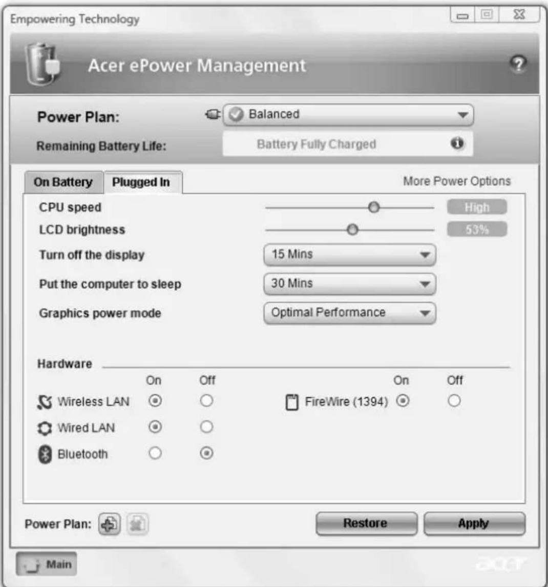 ACER Aspire 7320 - Akkustatus - 1