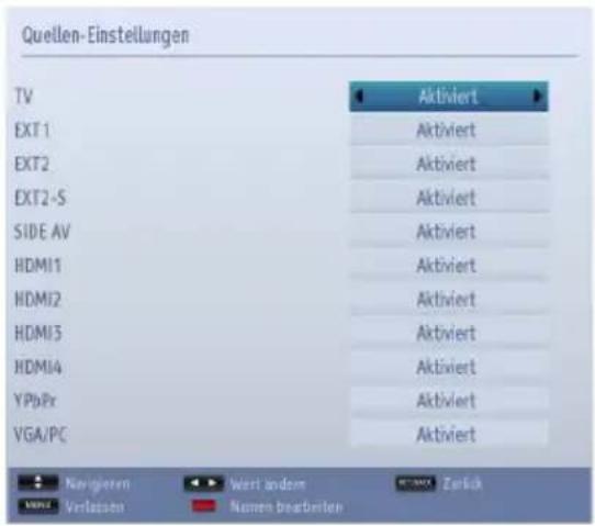 TOSHIBA 40T543 - Konfiguration der Quelleneinstellungen - 1