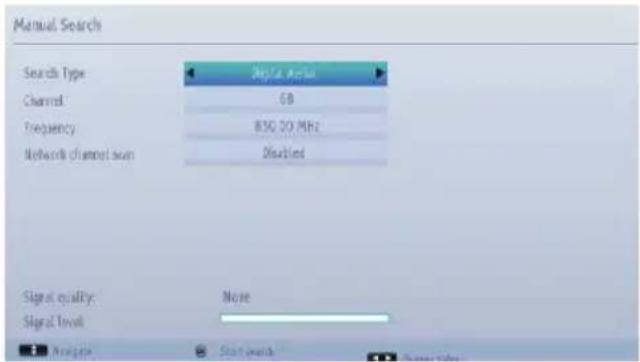 TOSHIBA 32W1343DG - Digital Aerial Manual Search - 1
