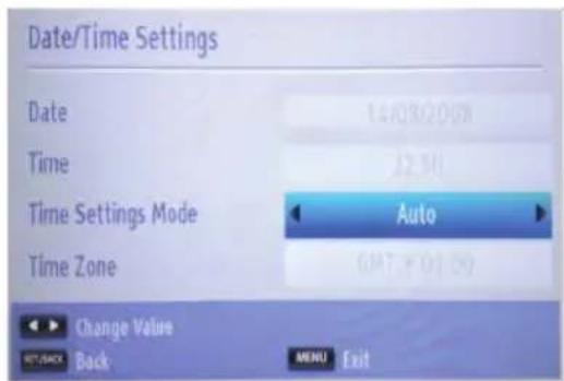 TOSHIBA 32W1343DG - Configuring Date/Time Settings - 1