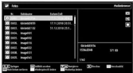 TOSHIBA 32DL933G - Betrachten von JPEG-Dateien - 1