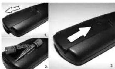 TOSHIBA 23DL934G - Einlegen der Batterien / Reichweite der Fernbedienung - 1
