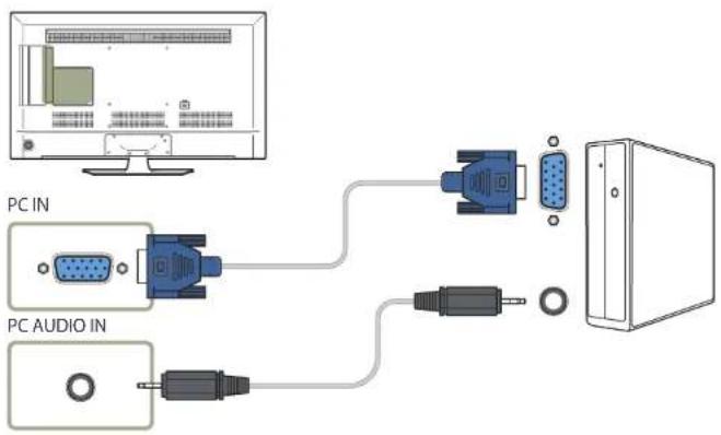SAMSUNG RM48D Signage TV LH48RMDPLGU - Anschließen mit einem D-SUB-Kabel (analog) - 1