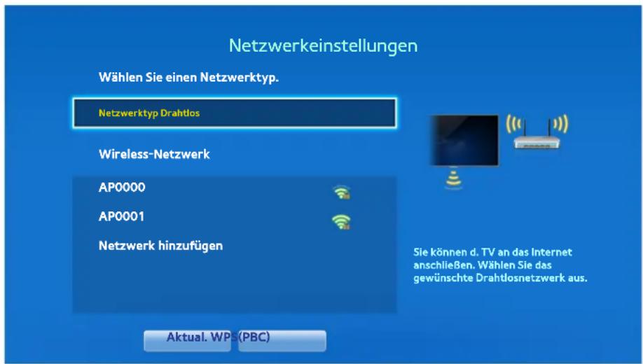 SAMSUNG UE55F8500 - Manuelles Konfiguration des Drahtlosnetzwerks - 1