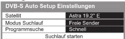 PANASONIC TX-L42ETW50 - Stellen Sie den gewünschten Satelliten, Suchlaufmodus und Programmsuch-Modus ein - 1