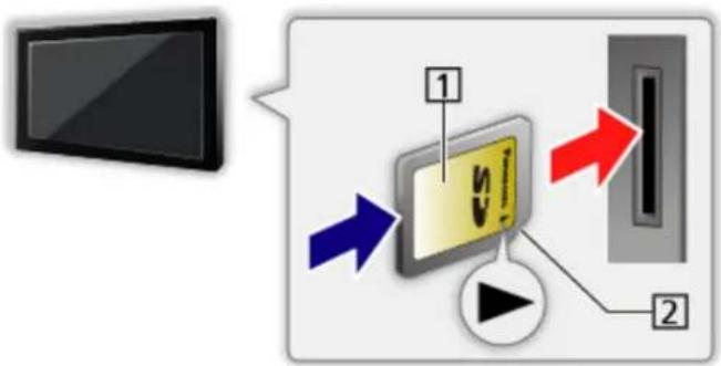 PANASONIC TX-L42ETN63 - Einsetzen oder Entfernen der SD-Speicherkarte - 1