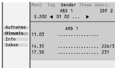 PHILIPS 28PW9525 - Benutzen der Videotext Guide/NEXTVIEW-Menüs - 1