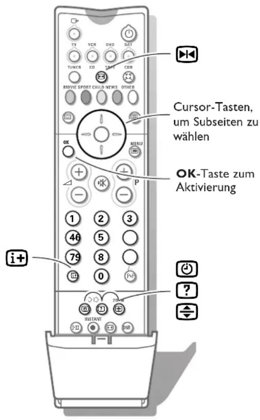 PHILIPS 28PW9525 - Zuletzt gesehene Videotextseite wählen - 1