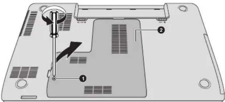 TOSHIBA Satellite C50DT-A - Einsetzen von Speichermodulen - 1