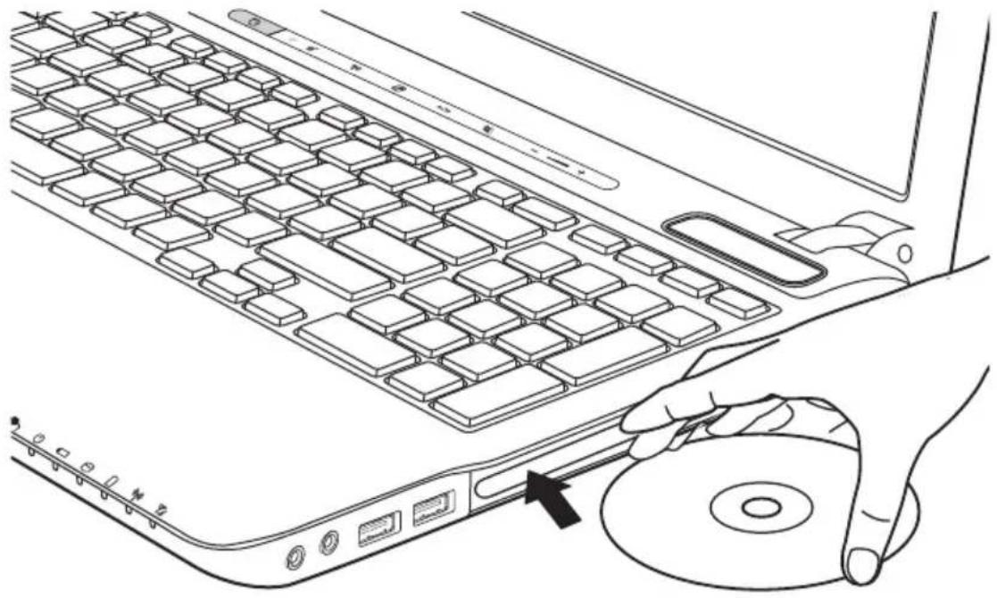 TOSHIBA Satellite A665D - Einlegen von Discs - 6