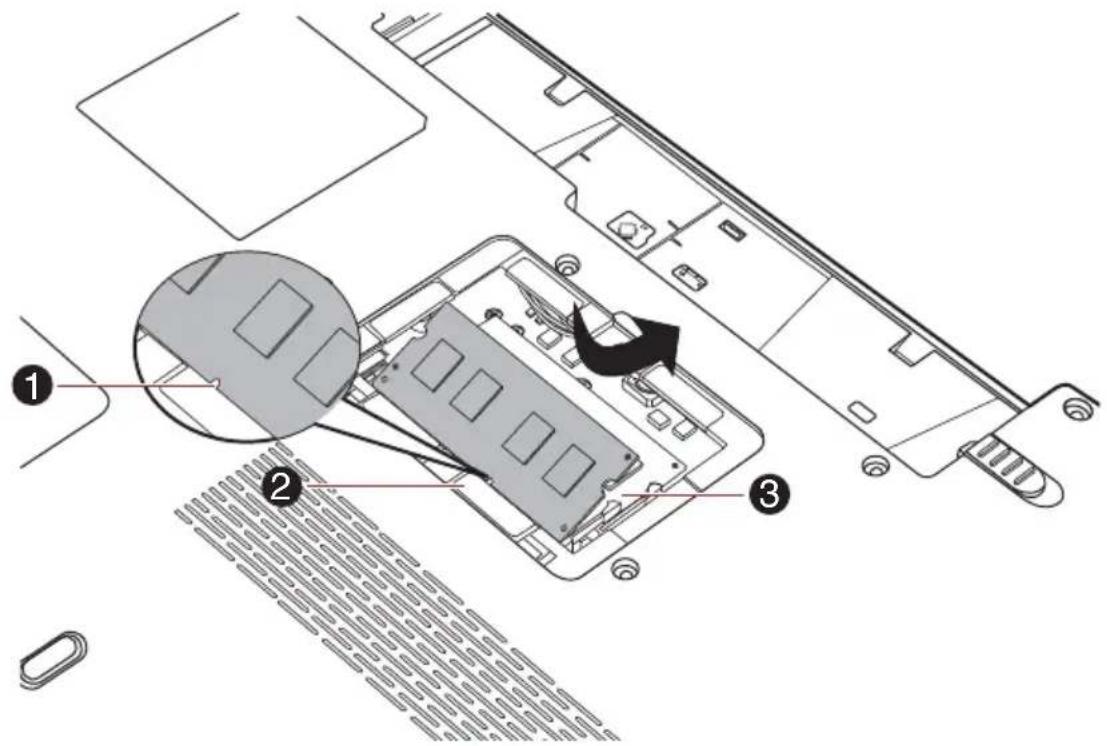 TOSHIBA Satellite A665D - Speichermodule einsetzen - 3
