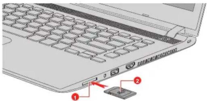 TOSHIBA Satellite C40D-C - Einsetzen von Speichermedien - 1