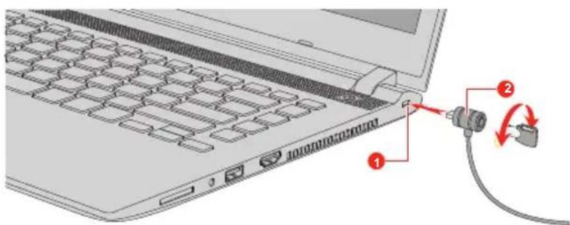 TOSHIBA Satellite C40D-C - Befestigen des Sicherheitsschlosses - 1