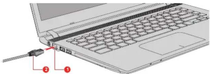 TOSHIBA Satellite C40D-C - Anschließen des LAN-Kabels - 2
