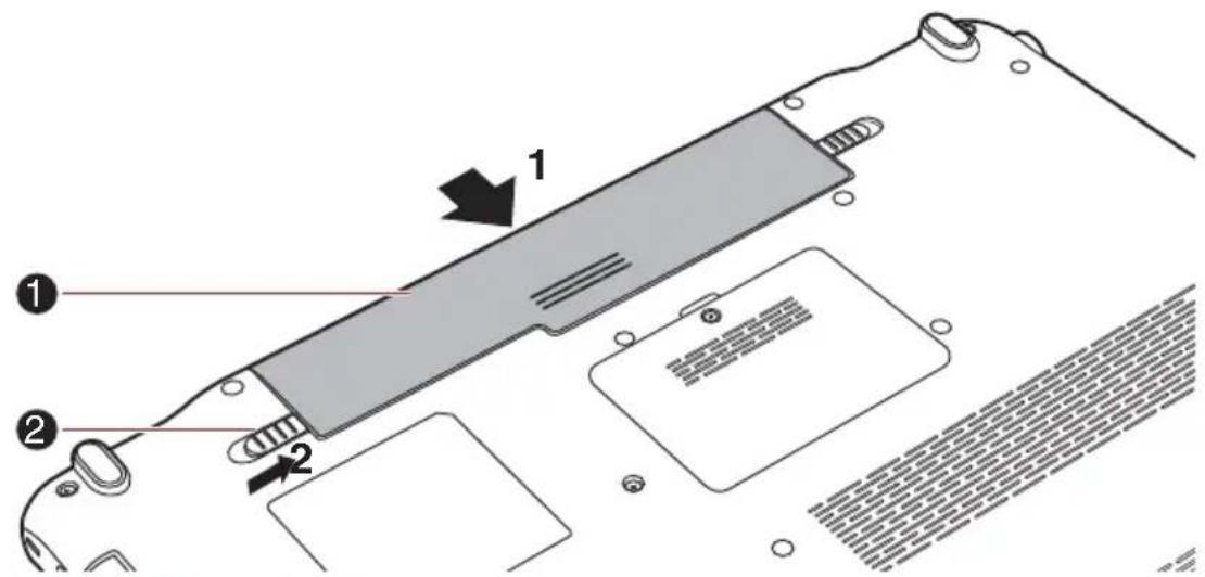 TOSHIBA Satellite A660D - Installieren des Akkus - 2