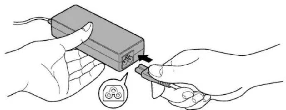 TOSHIBA Satellite A660D - Anschließen des Netzadapters - 4